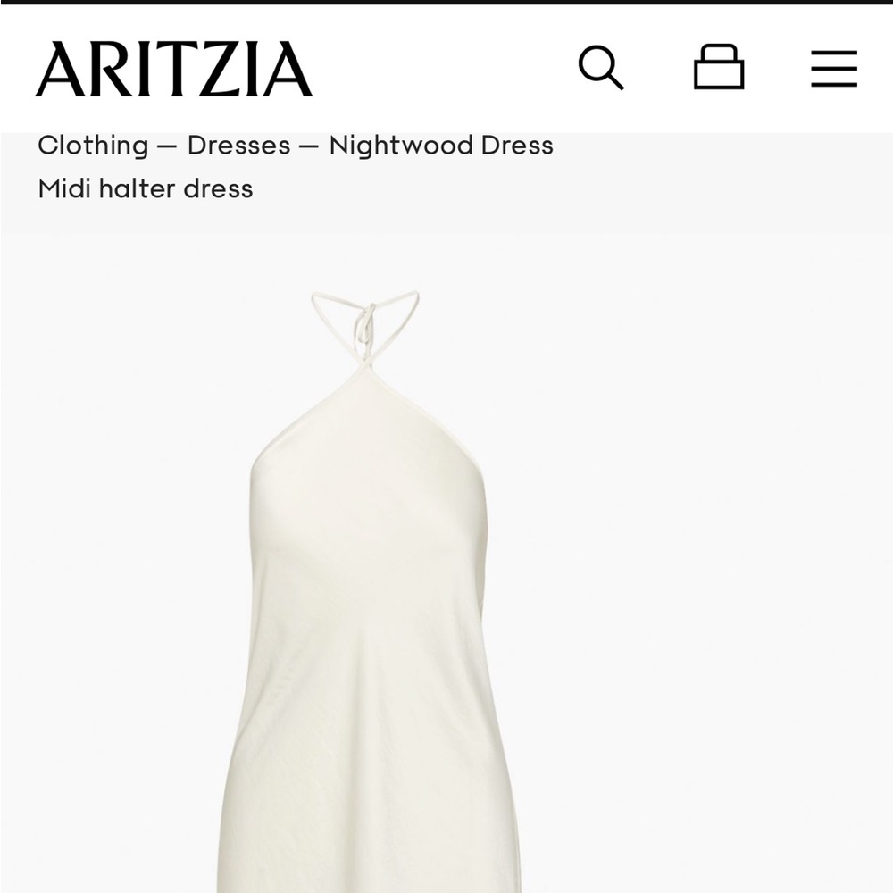 Aritzia Cream Strapless Halter Midi Dress